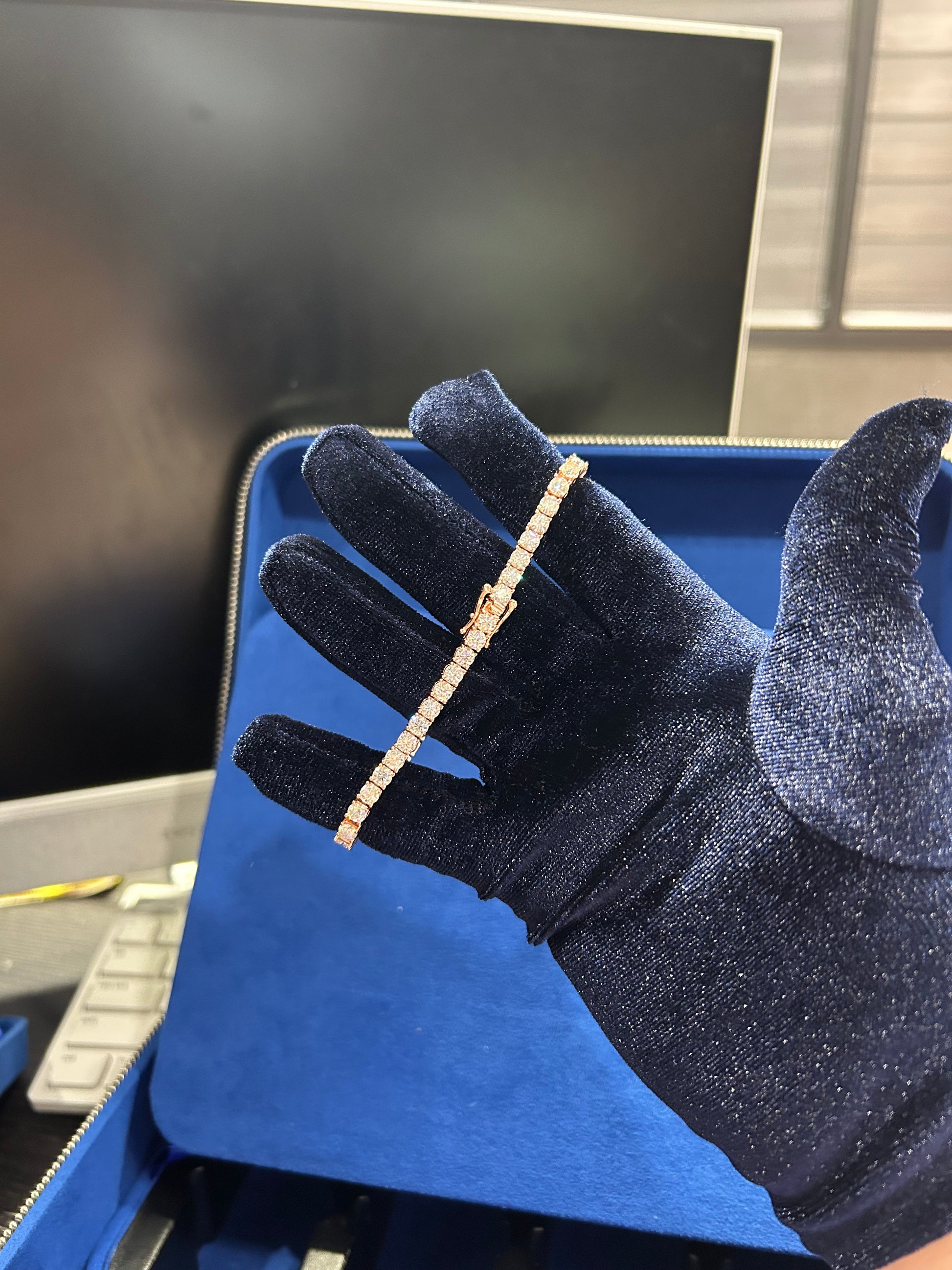 4MM TENNIS BRACELET VVS LAB CREATED MOISSANITE .925