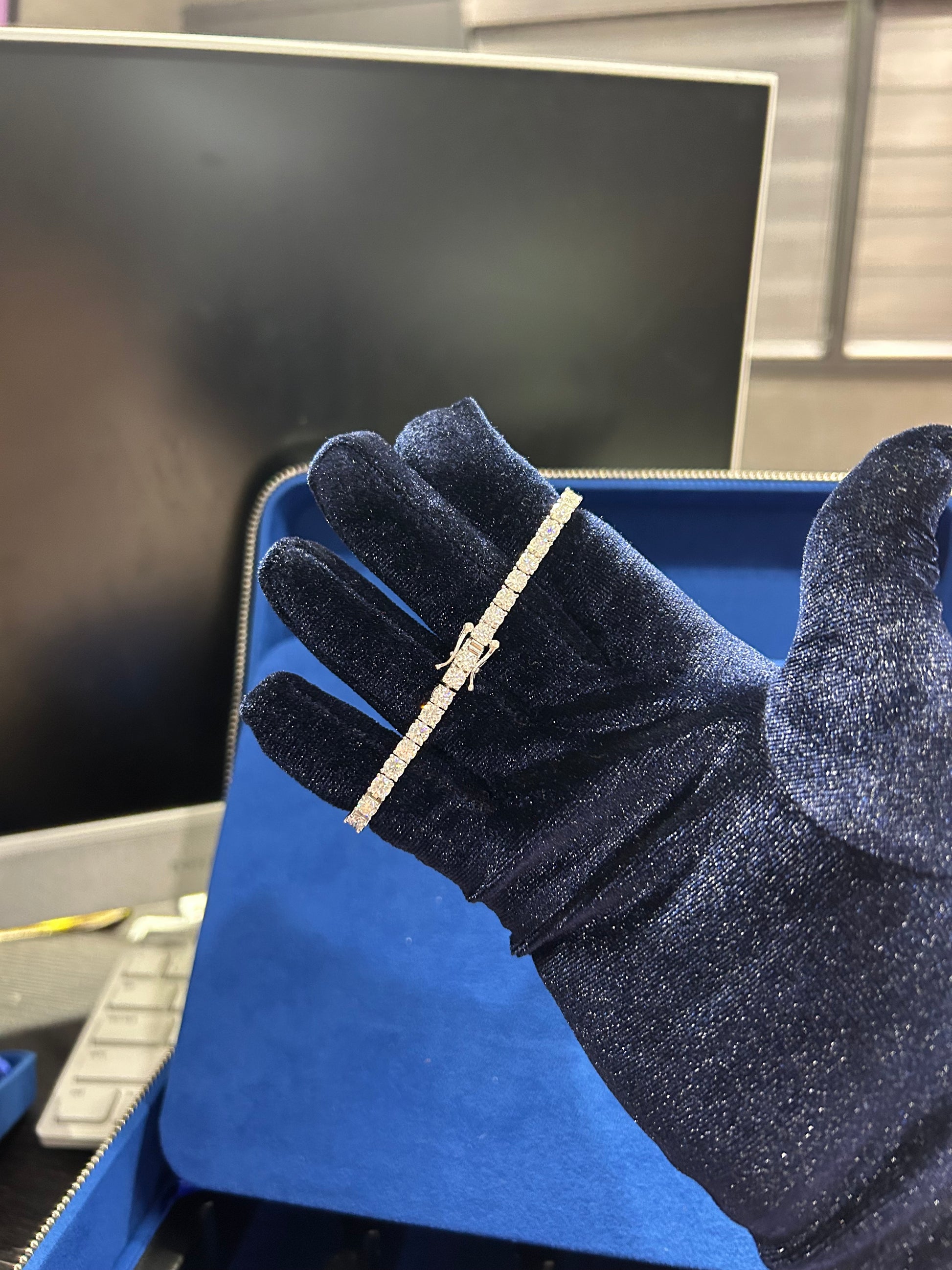 4MM TENNIS BRACELET VVS LAB CREATED MOISSANITE .925